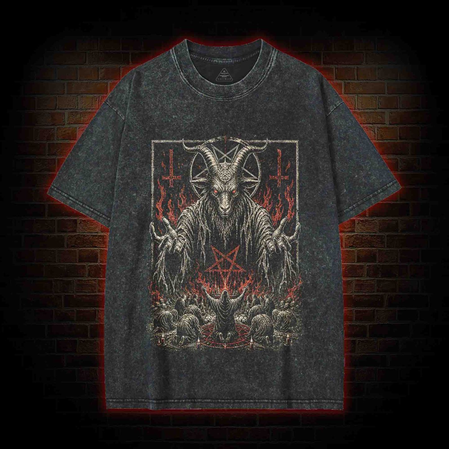 Baphomet Aesthetic Washed T-shirt