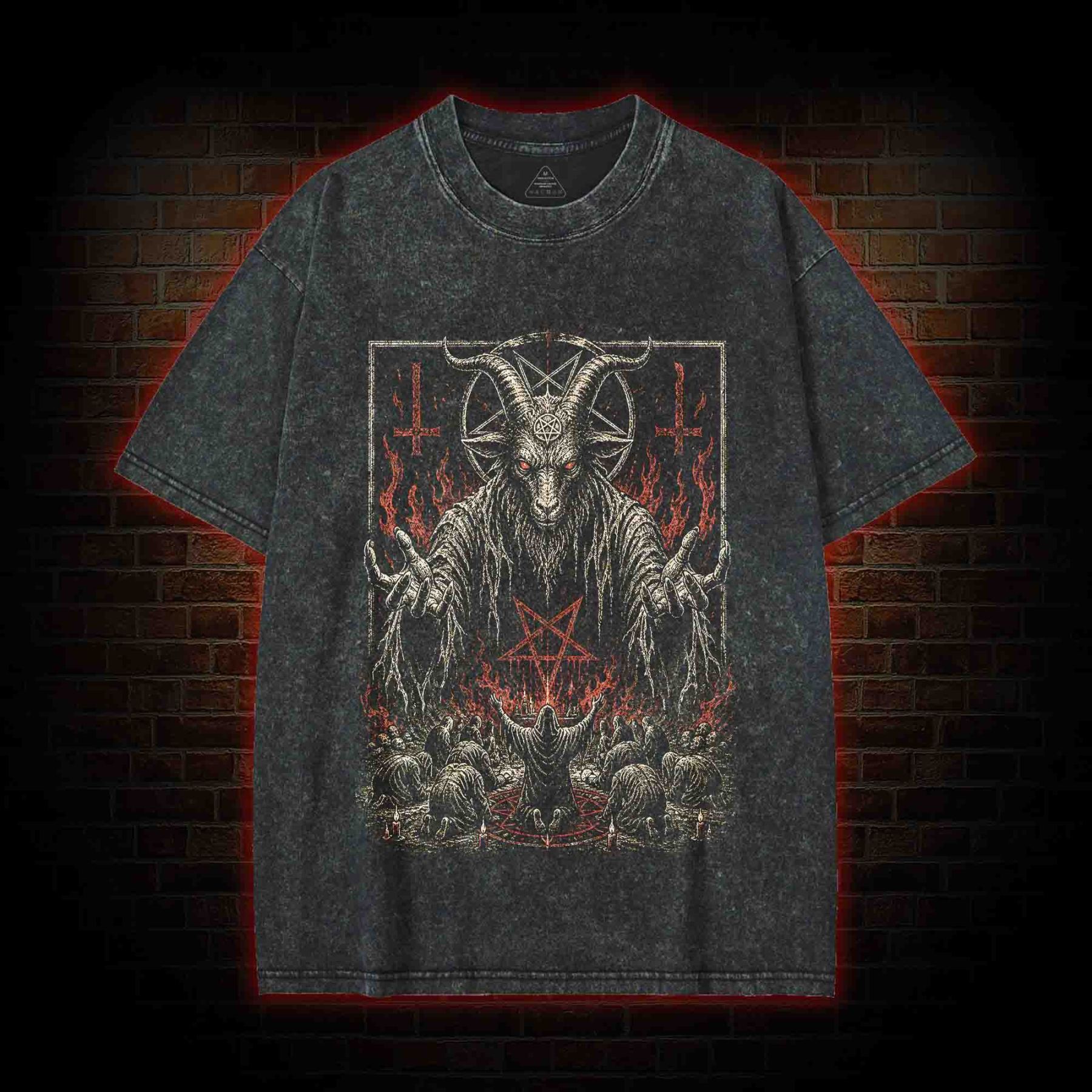 Baphomet Aesthetic Washed T-shirt