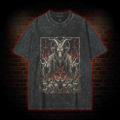 Baphomet Aesthetic  Washed T-shirt