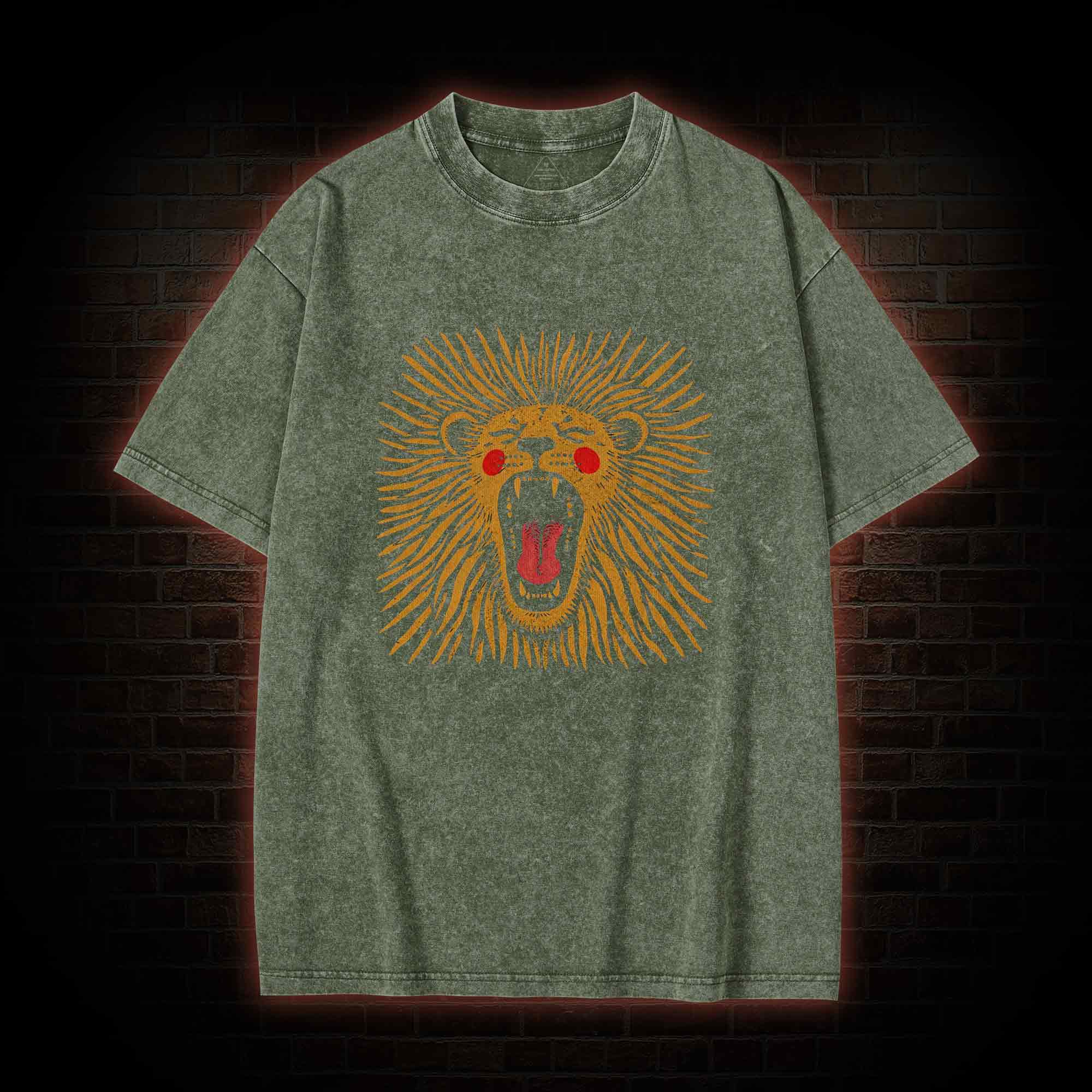 Vintage Boho Lion Washed T-shirt