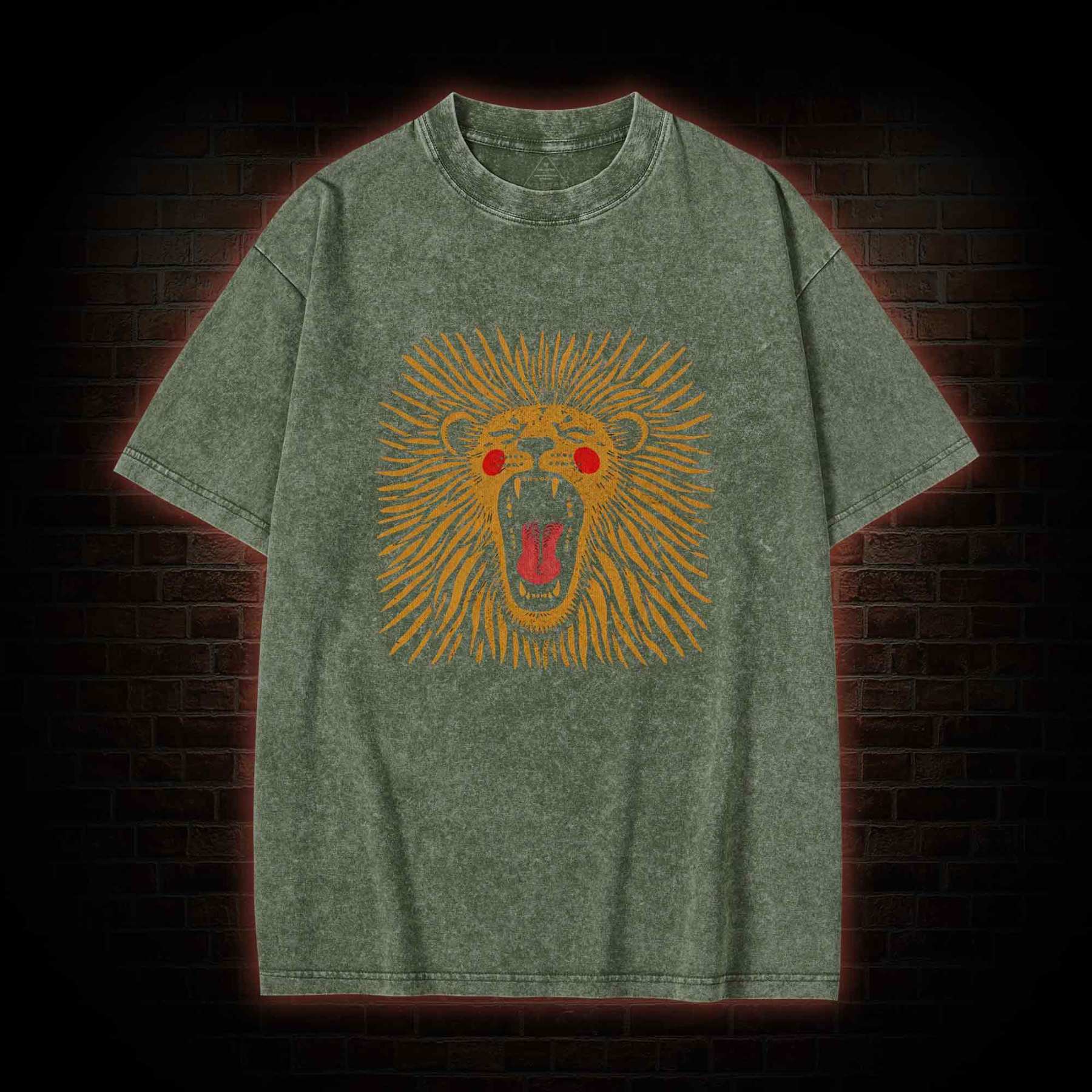 Vintage Boho Lion Washed T-shirt
