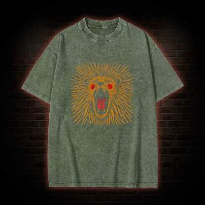 Vintage Boho Lion Washed T-shirt