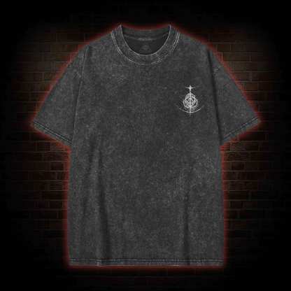 Forgive Me Back Print Washed T-shirt