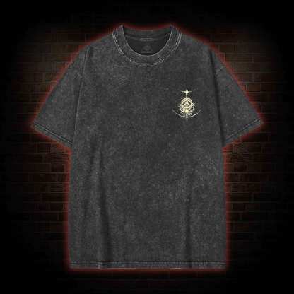 Cursed Goddess Back Print Washed T-shirt