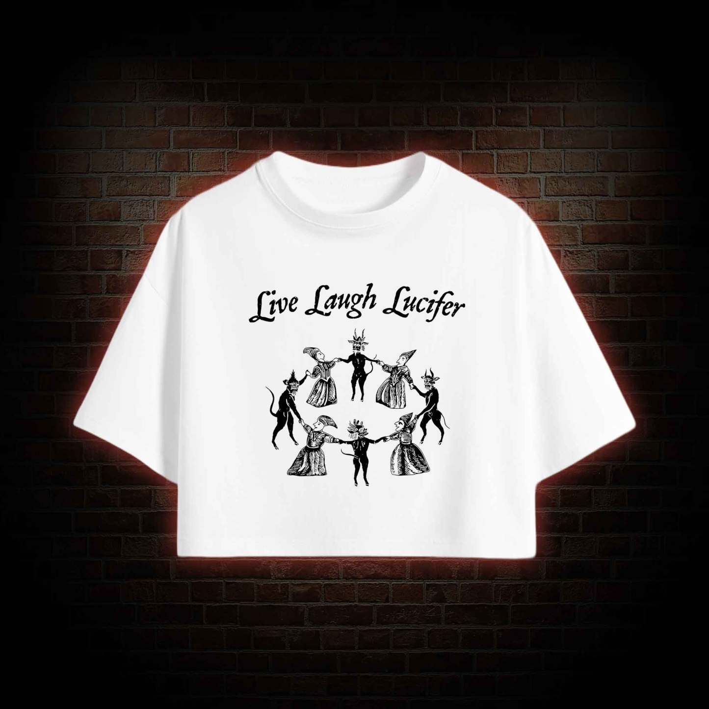 Live Laugh Lucifer Crop Top