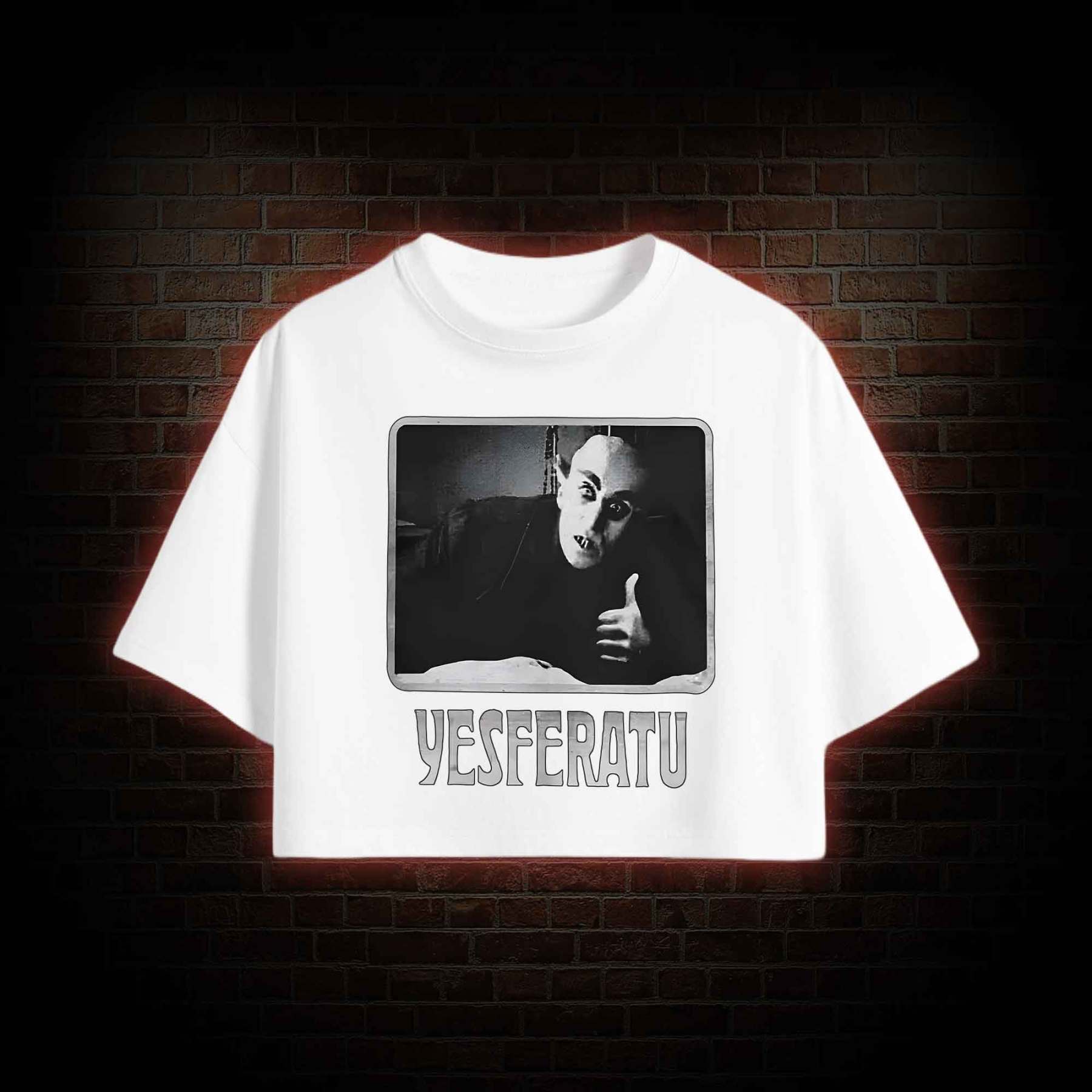 Yesferatu Funny Horror Retro Crop Top