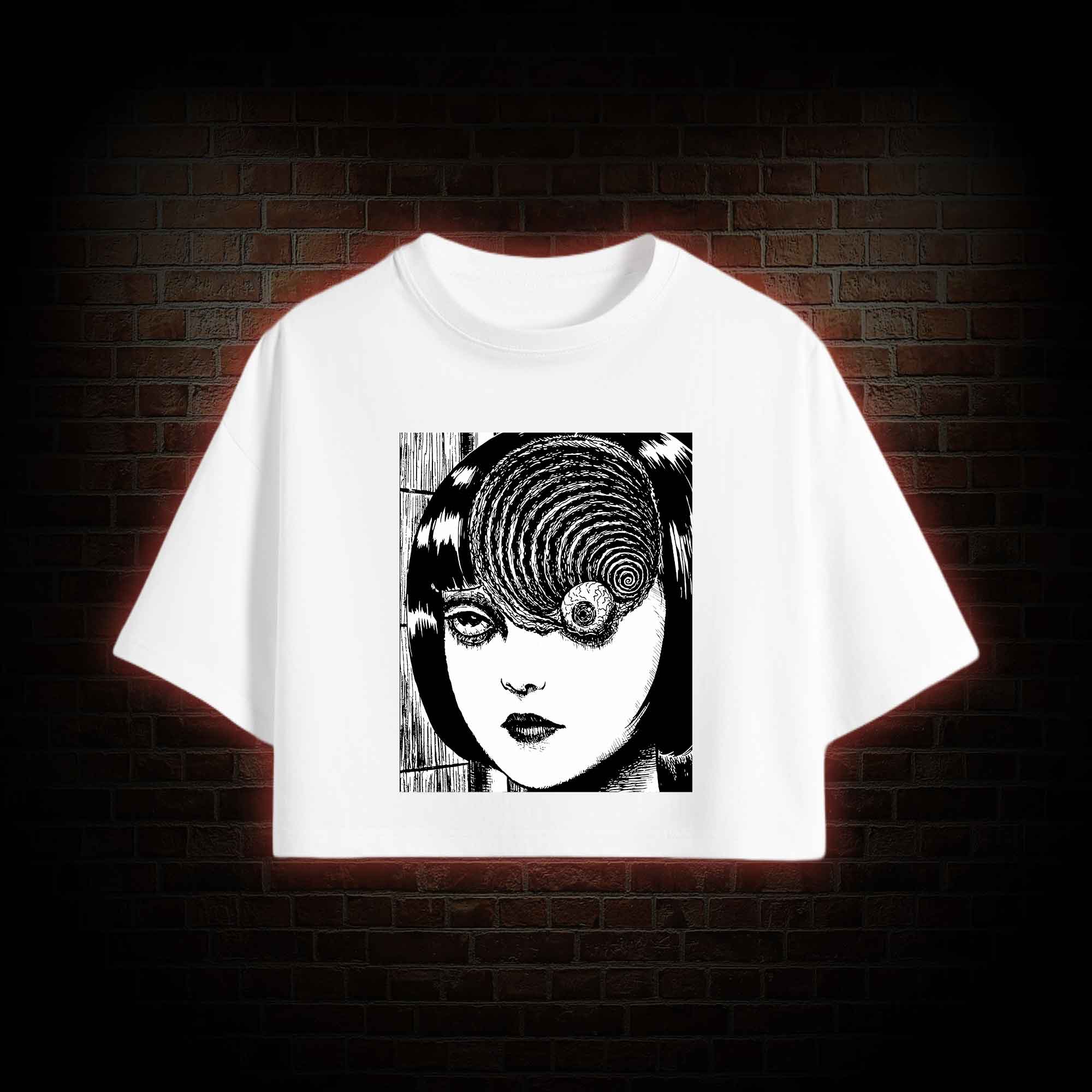 Horror Eyeball Crop Top