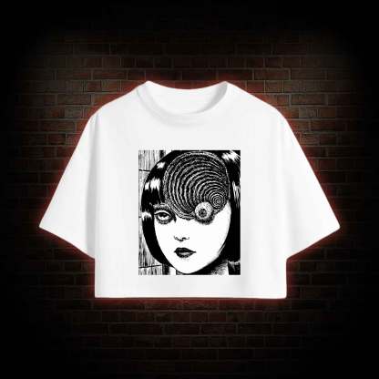 Horror Eyeball Crop Top