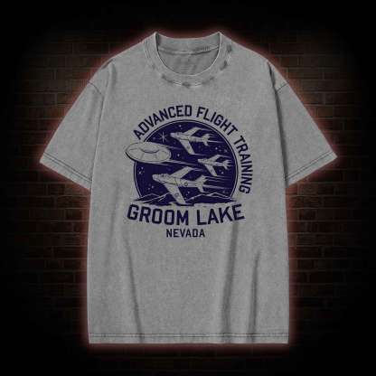 Groom Lake Advanced Flight Training Washed T-shirt