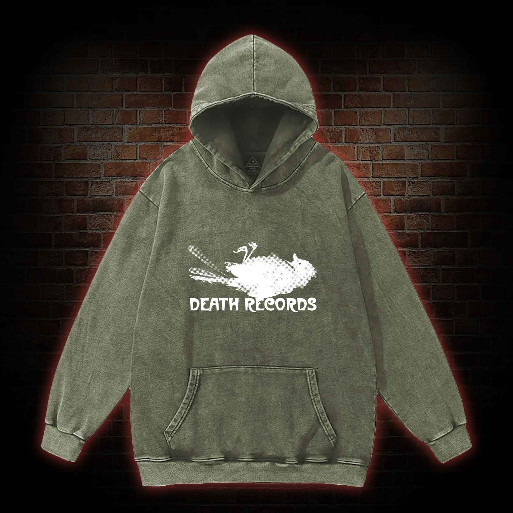 Death Records Washed Hoodie