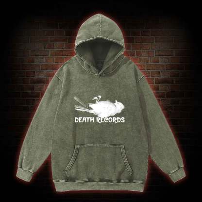Death Records Washed Hoodie