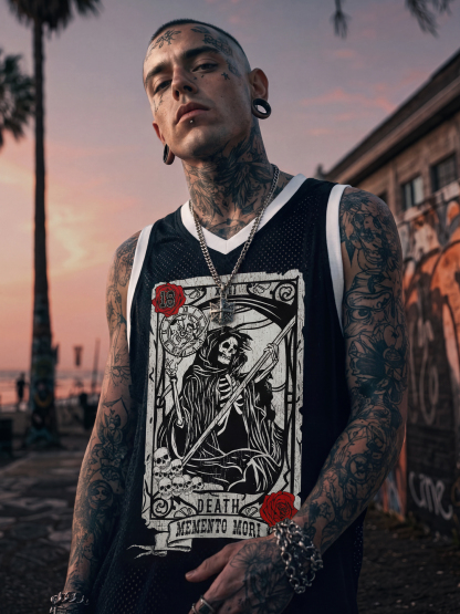 Memento Mori Mesh Jersey Tank Top