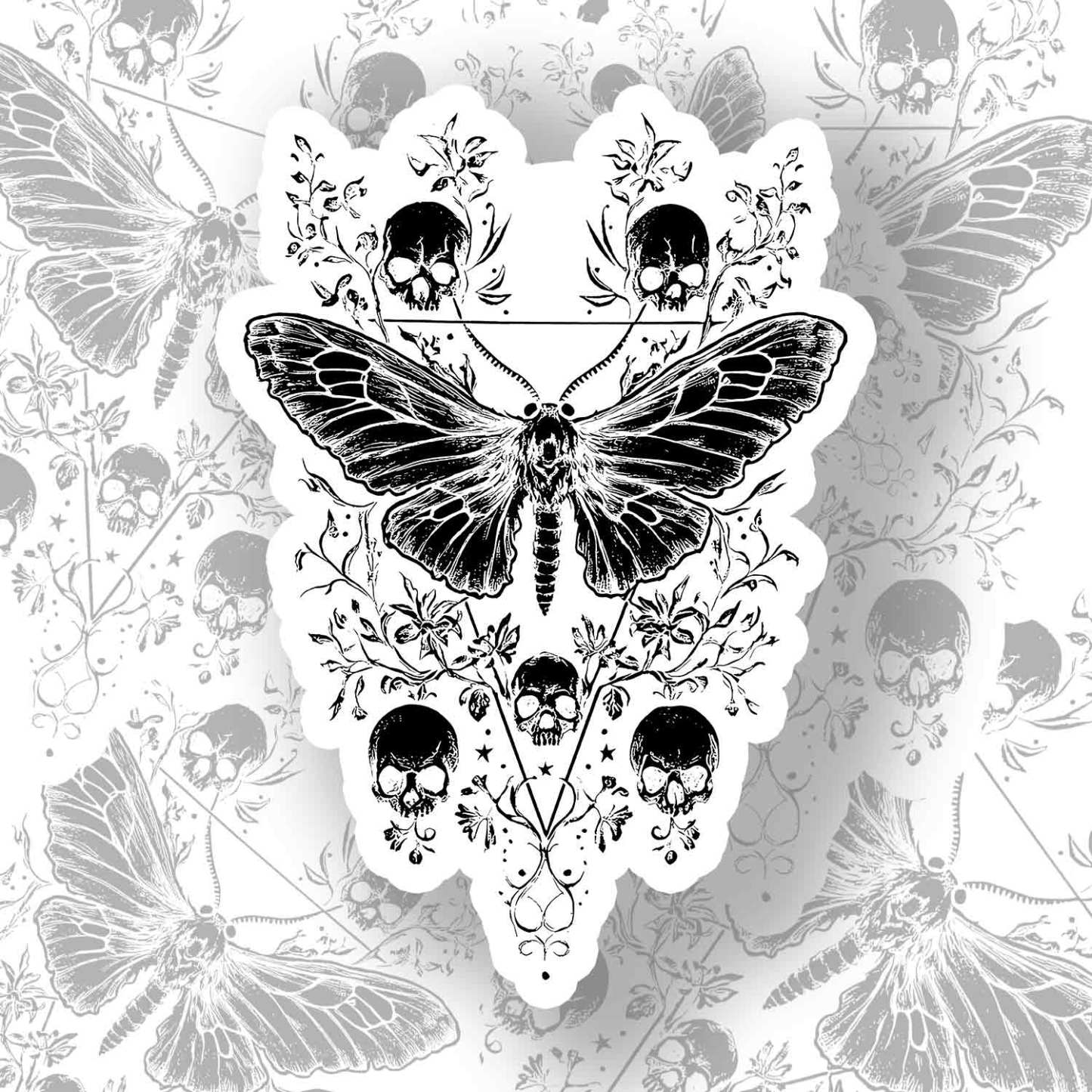 Skull Moth Sticker