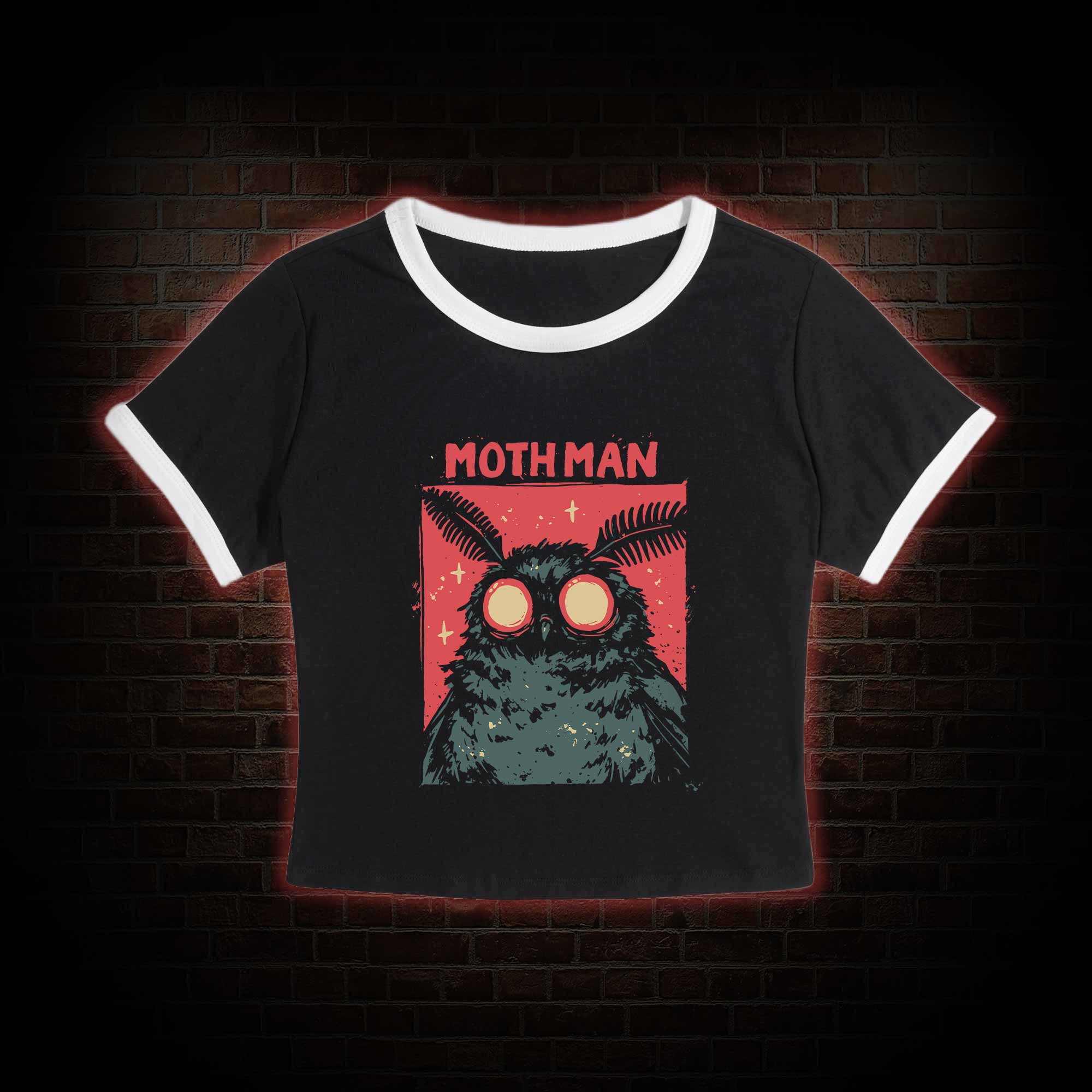 Cryptid Mothman Slim Crop T-Shirts
