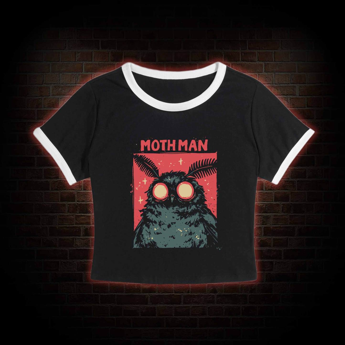 Cryptid Mothman Slim Crop T-Shirts