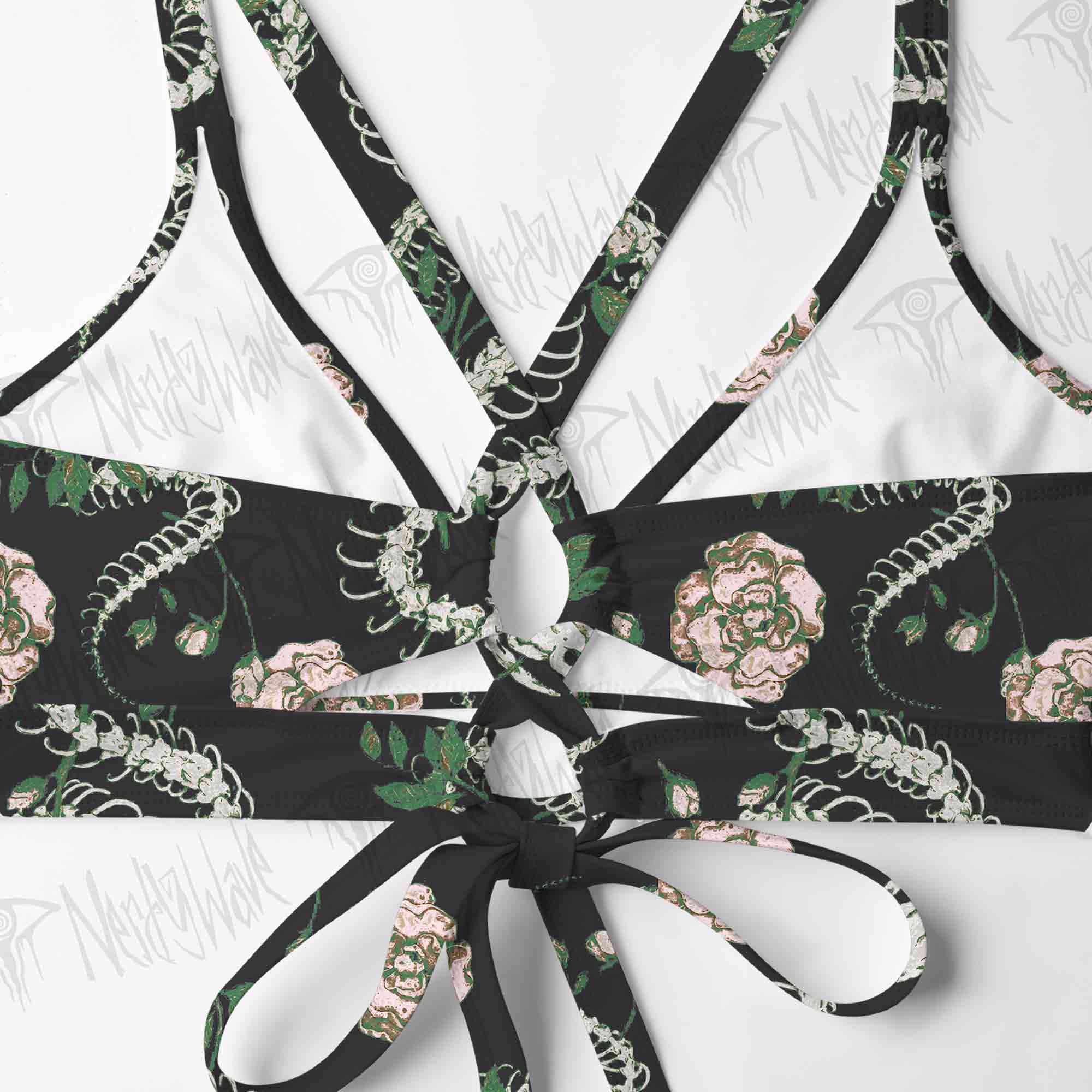 Flowers and Snake Skeleton Bikini Set