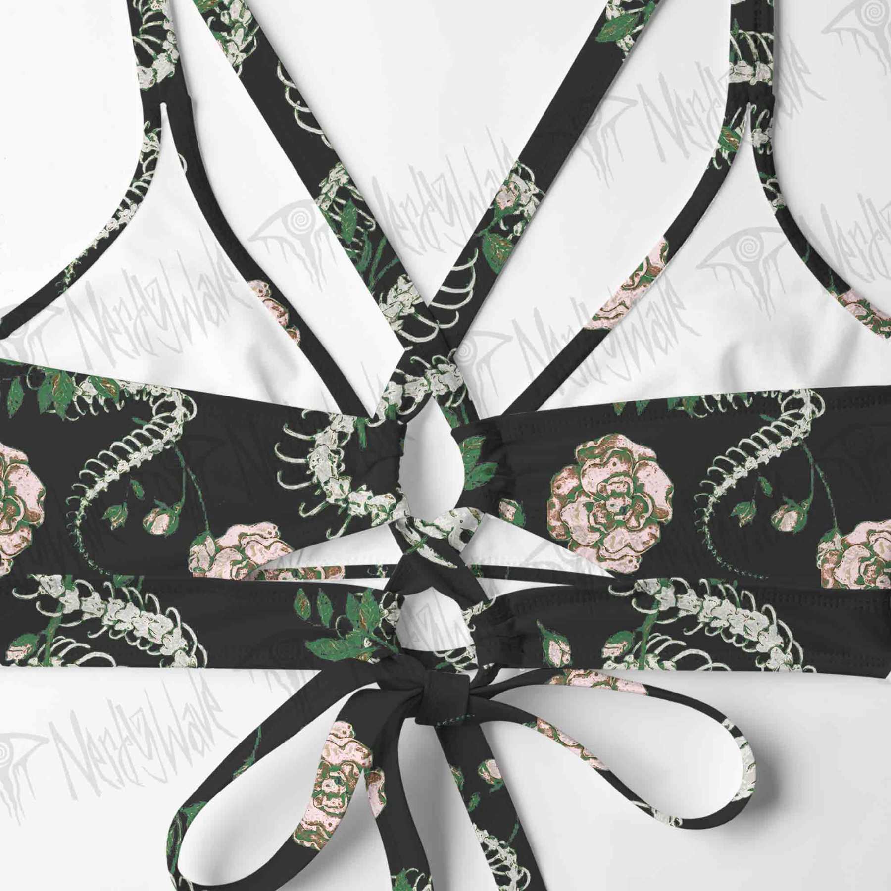 Flowers and Snake Skeleton Bikini Set