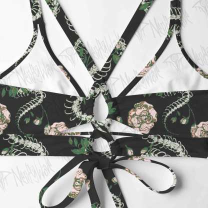 Flowers and Snake Skeleton Bikini Set
