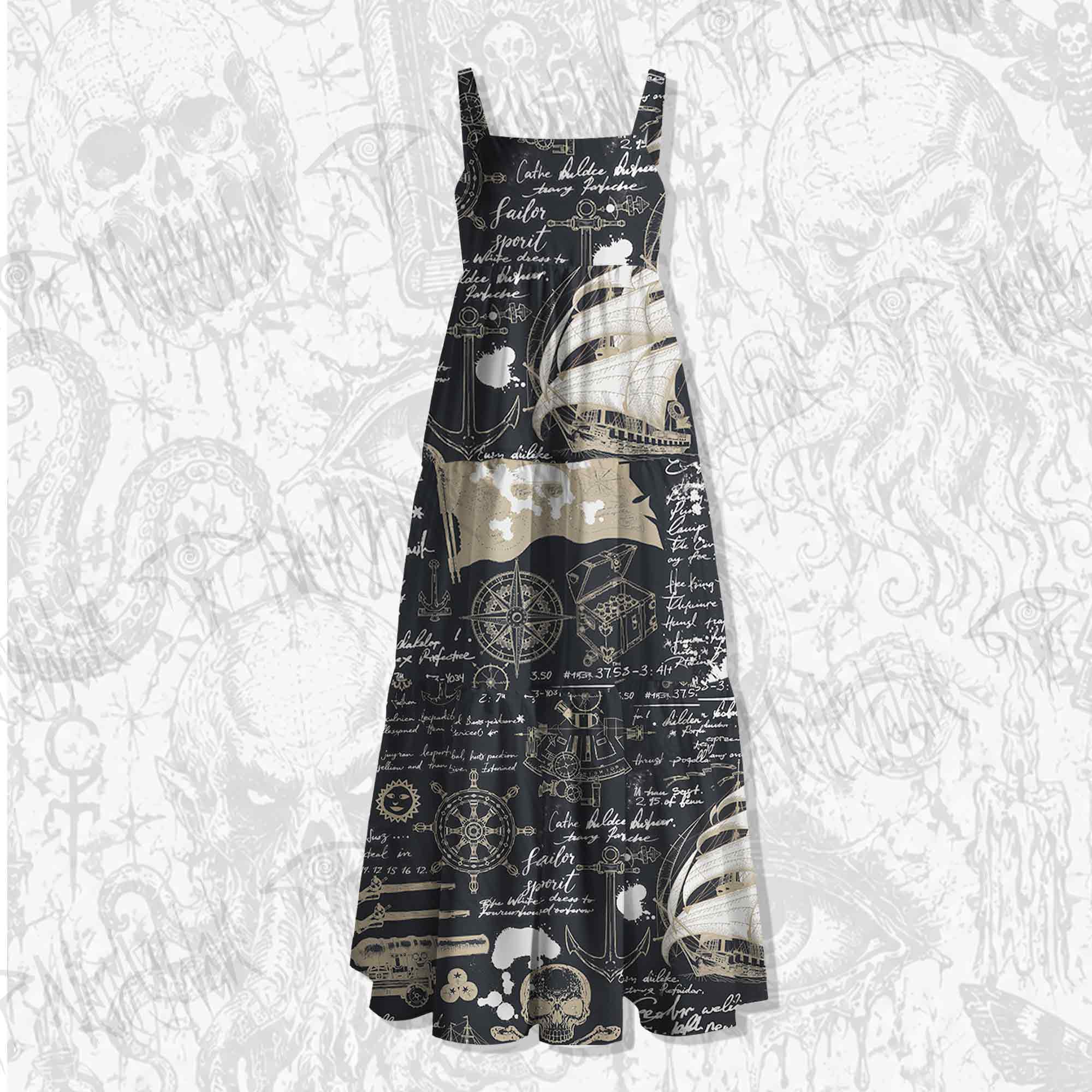 Pirate Spaghetti Strap Long Dress