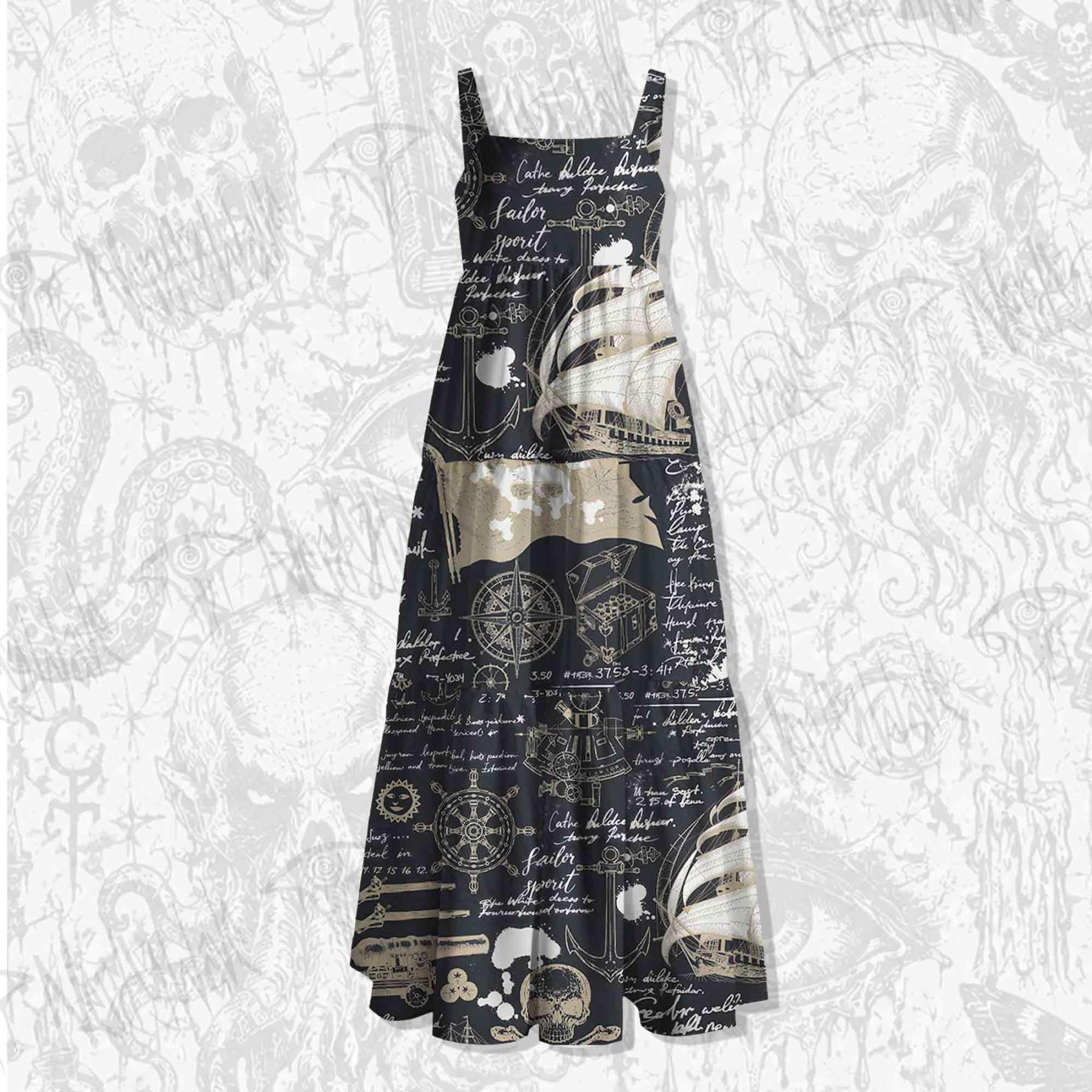 Pirate Spaghetti Strap Long Dress
