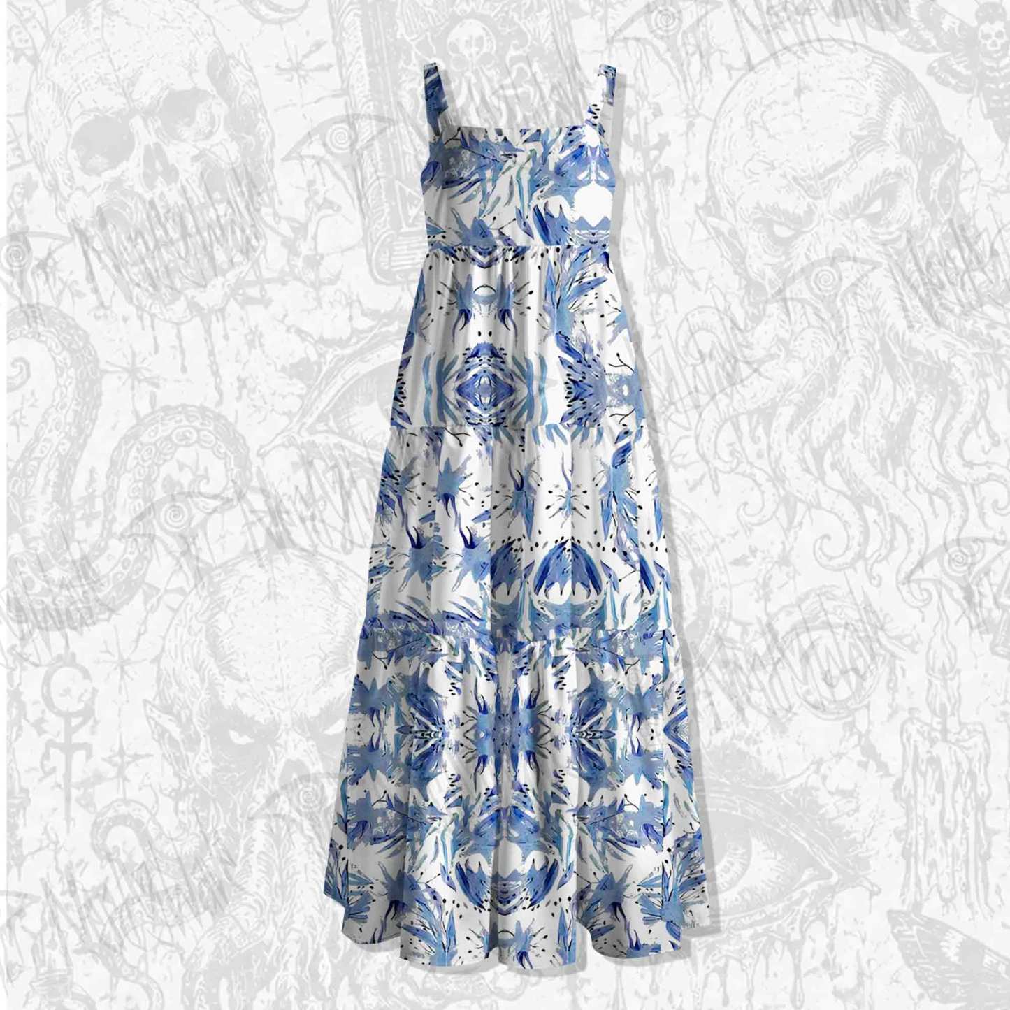 Exotic Plants Strap Long Dress