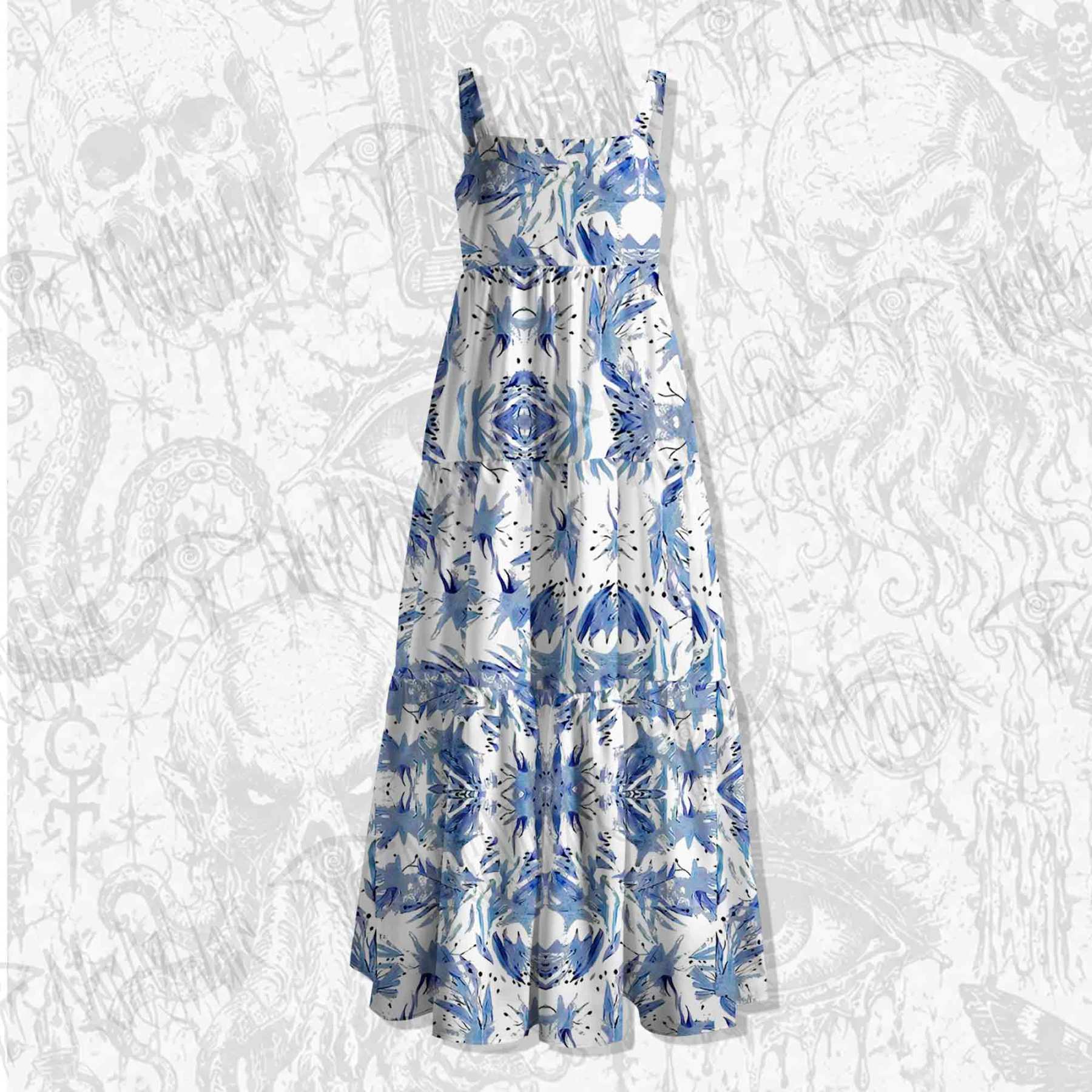 Exotic Plants Strap Long Dress