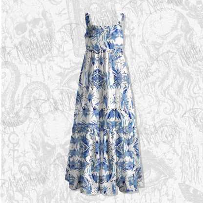 Exotic Plants Strap Long Dress