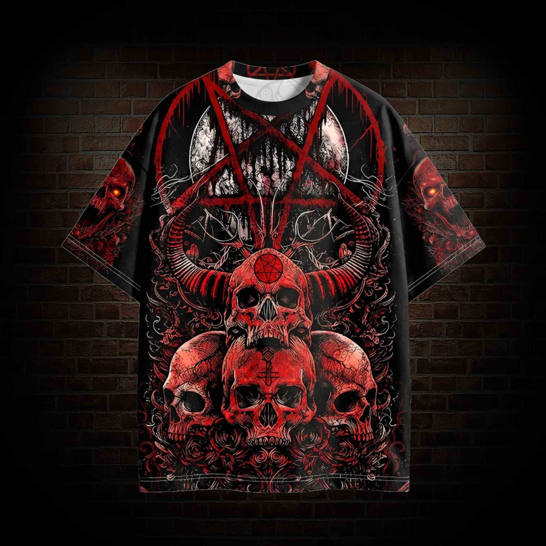Satanic Vintage Graphic T-shirt