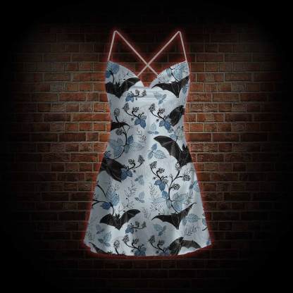 Flying Bats Cowl Neck Slip Dress