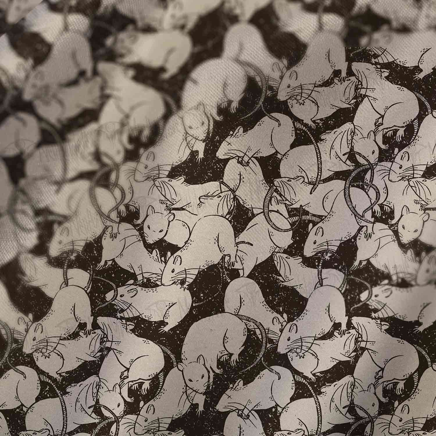 Black Death Rats Cowl Neck Slip Dress