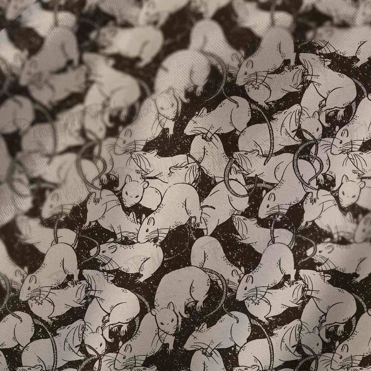 Black Death Rats Cowl Neck Slip Dress