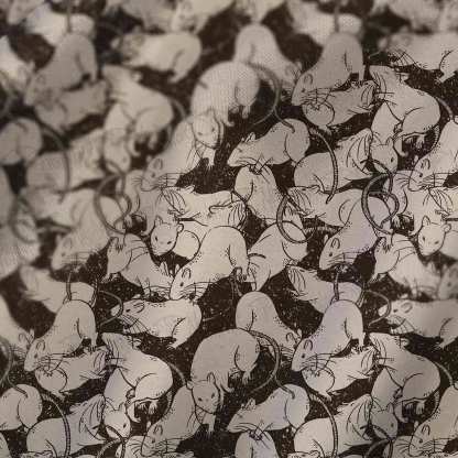 Black Death Rats Cowl Neck Slip Dress