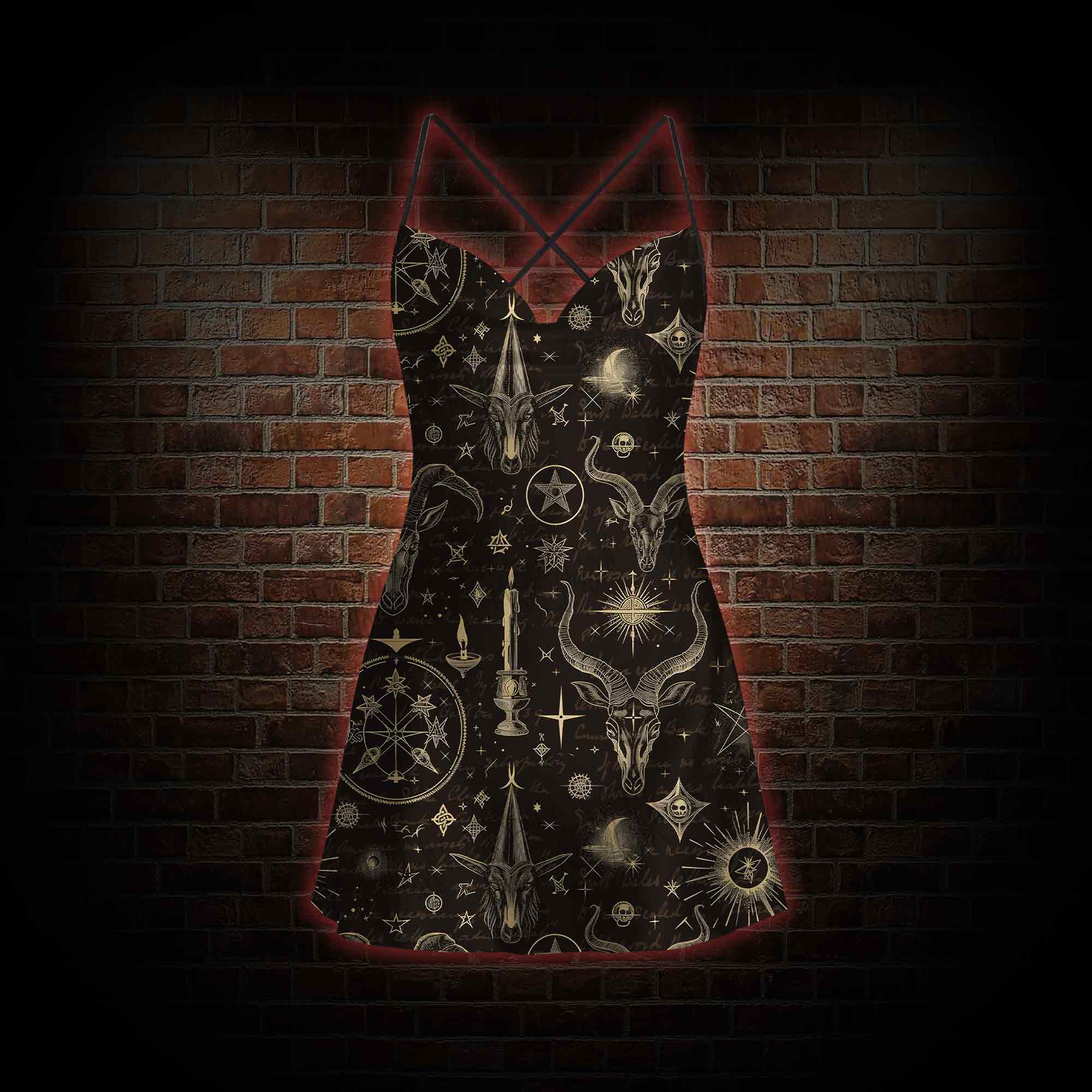 Baphomet Cowl Neck Slip Dress