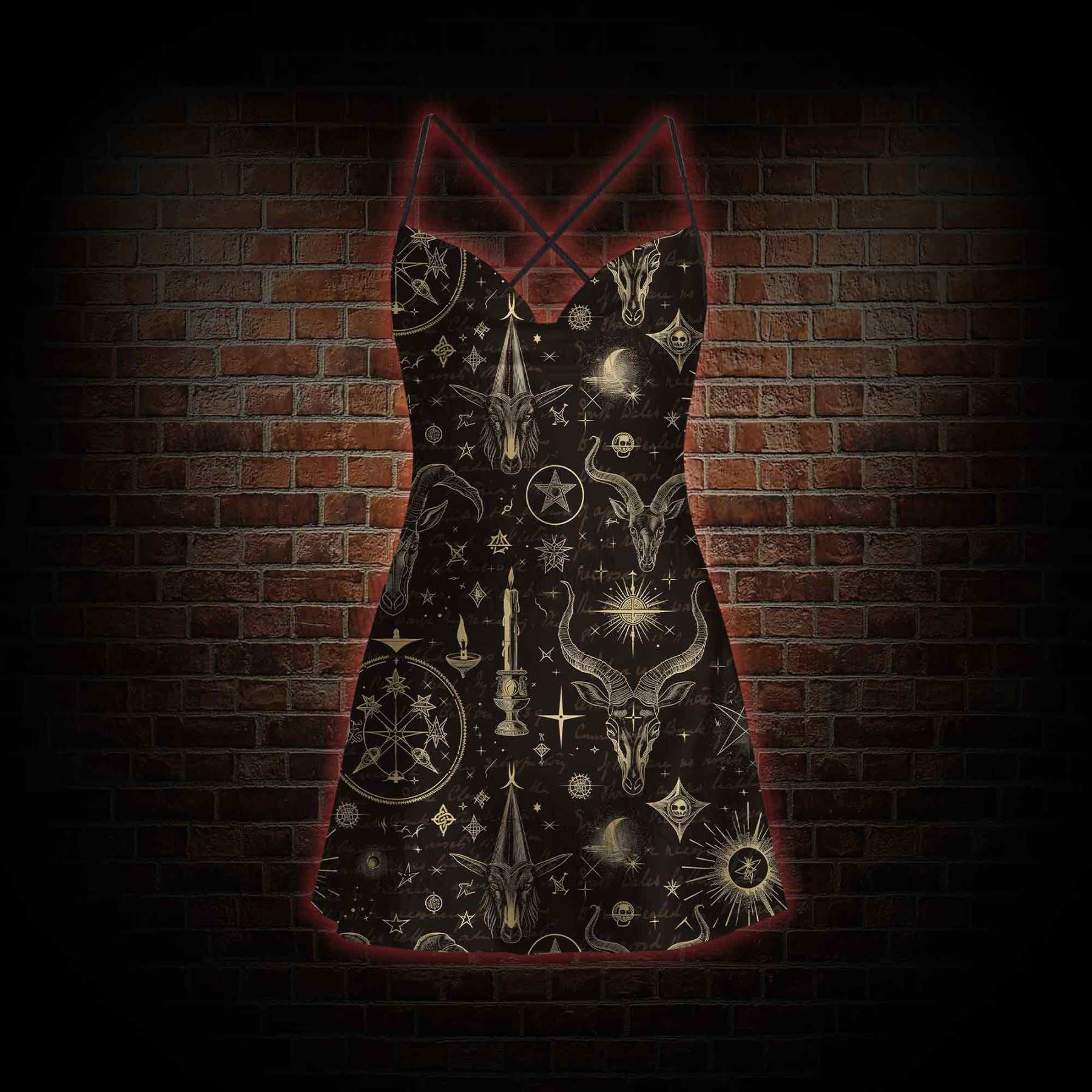 Baphomet Cowl Neck Slip Dress