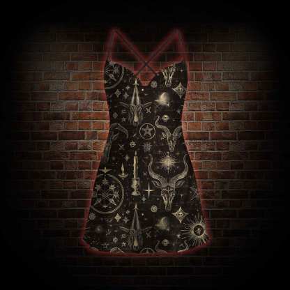 Baphomet Cowl Neck Slip Dress