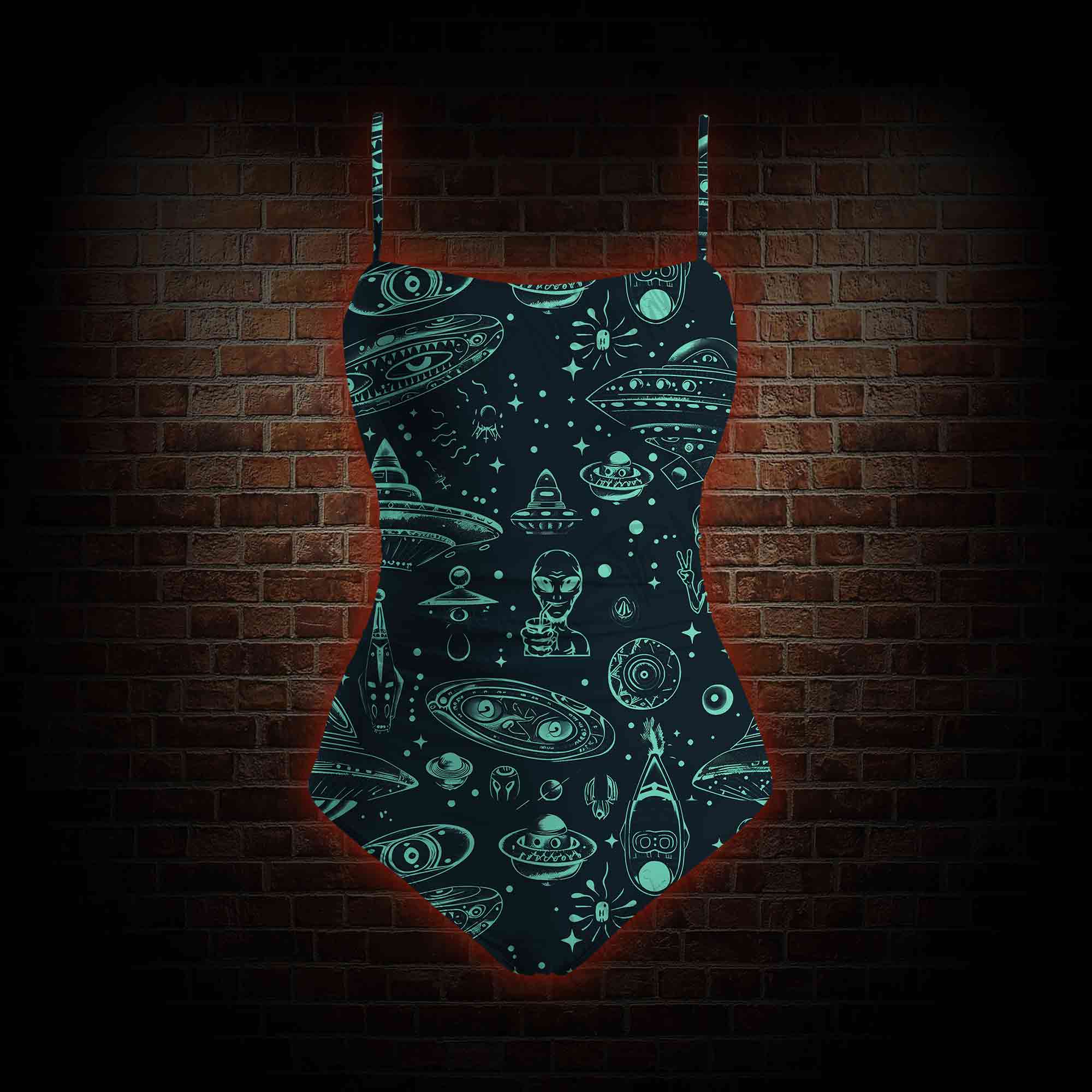 Outer Space Slim-Strap Swimsuit