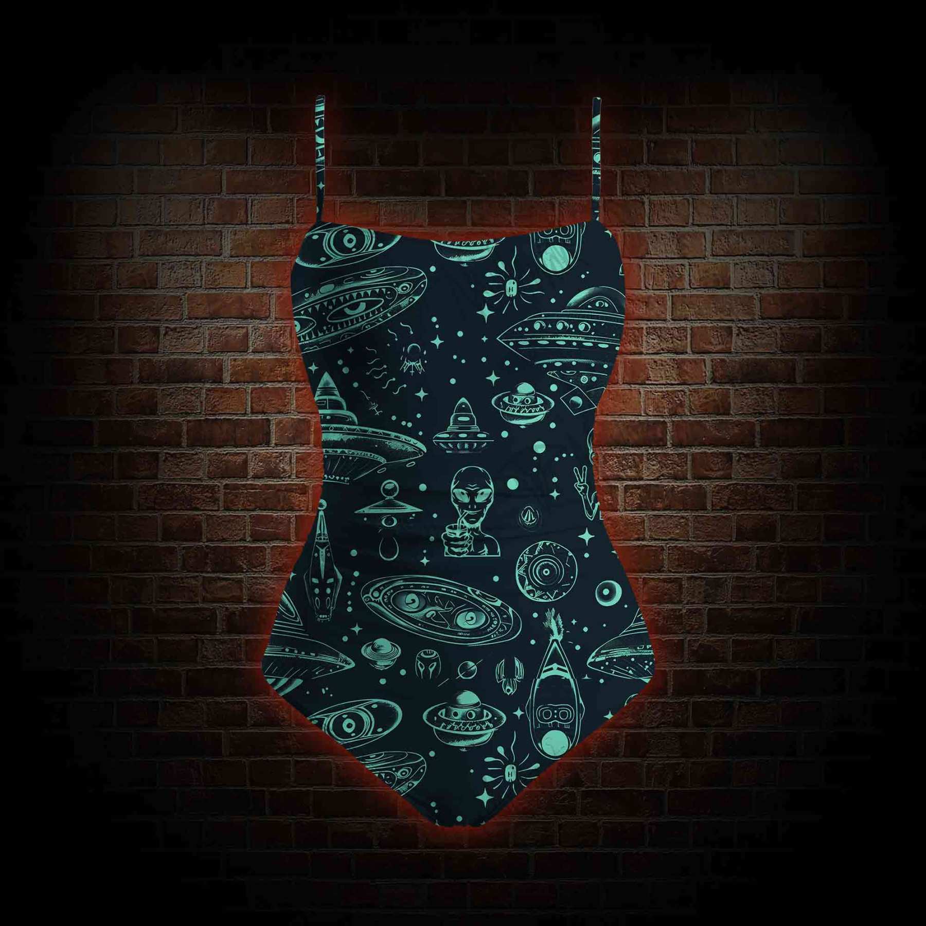 Outer Space Slim-Strap Swimsuit