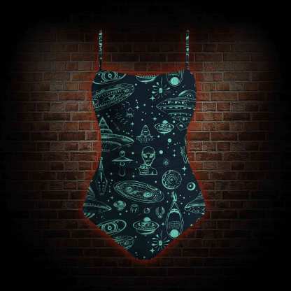 Outer Space Slim-Strap Swimsuit