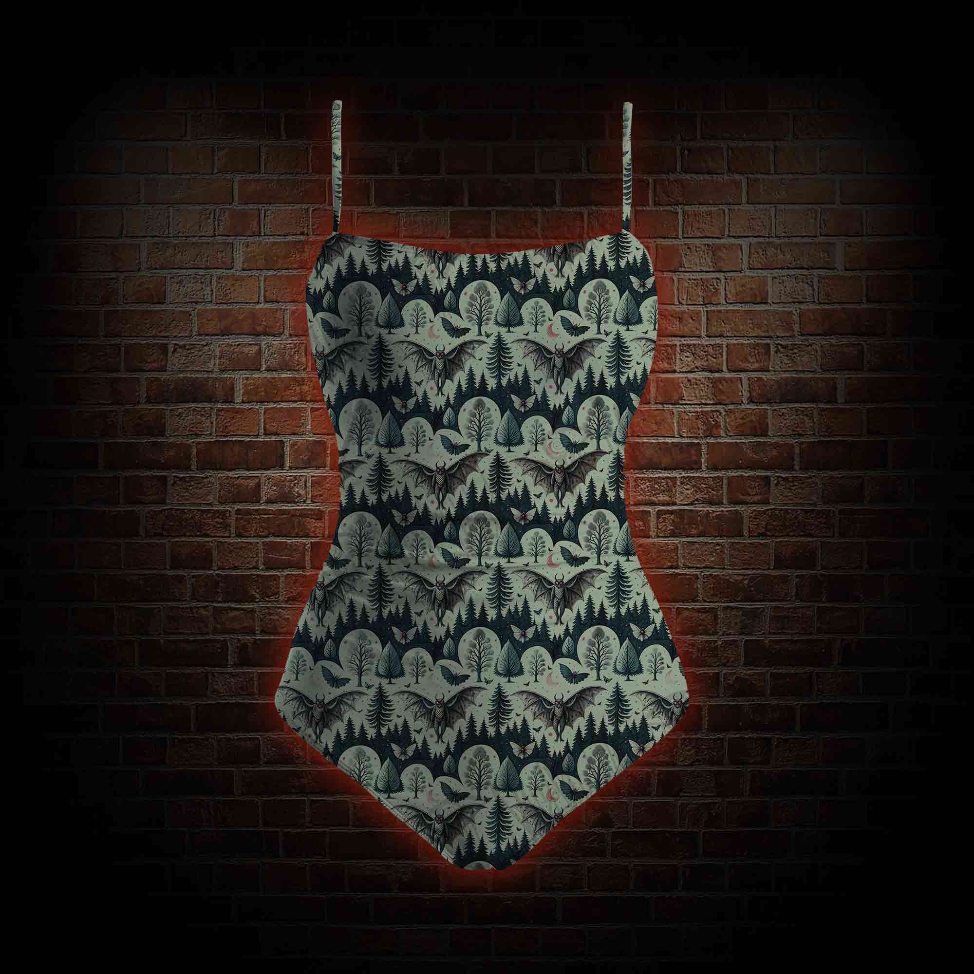 Home of the Mothman Slim-Strap Swimsuit