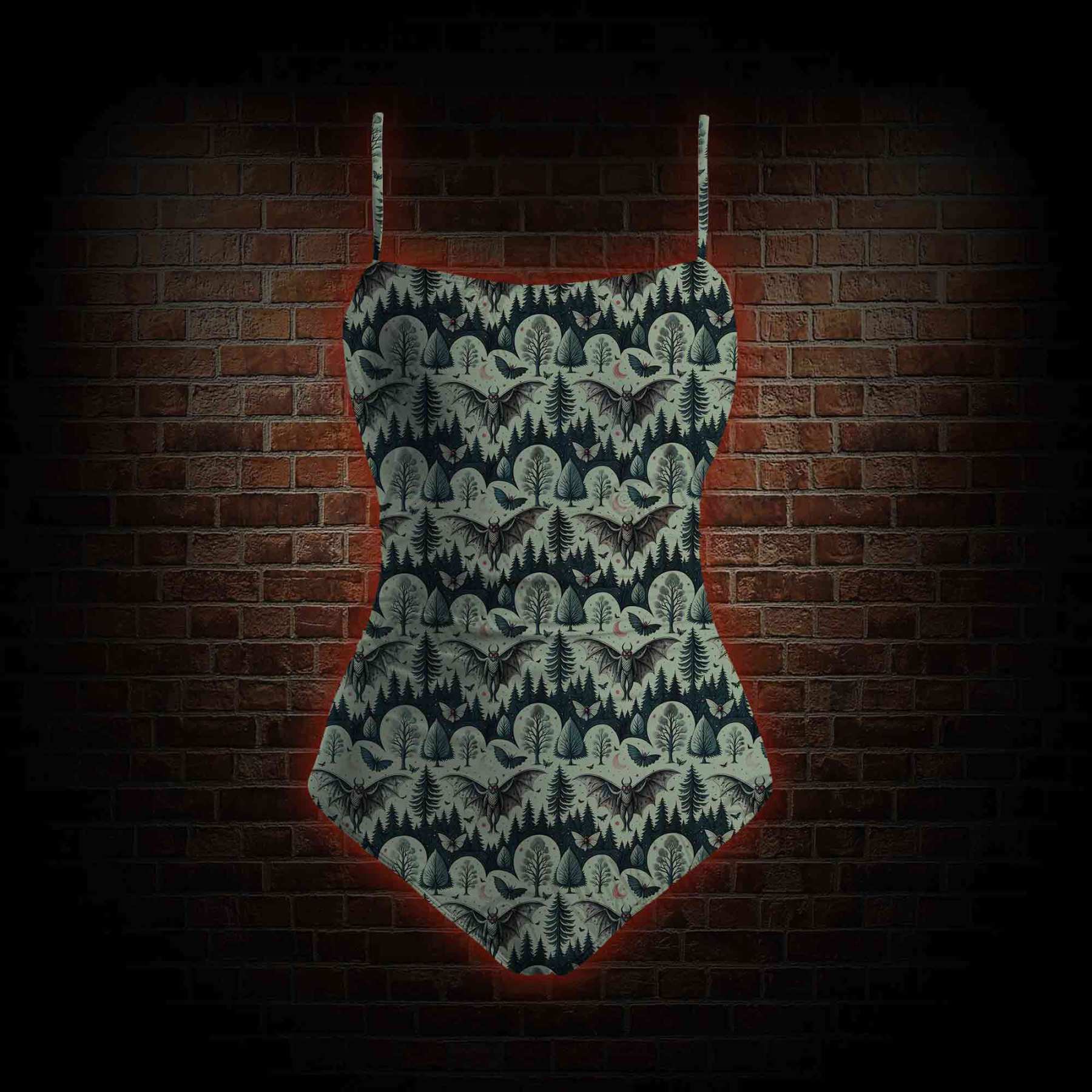 Home of the Mothman Slim-Strap Swimsuit