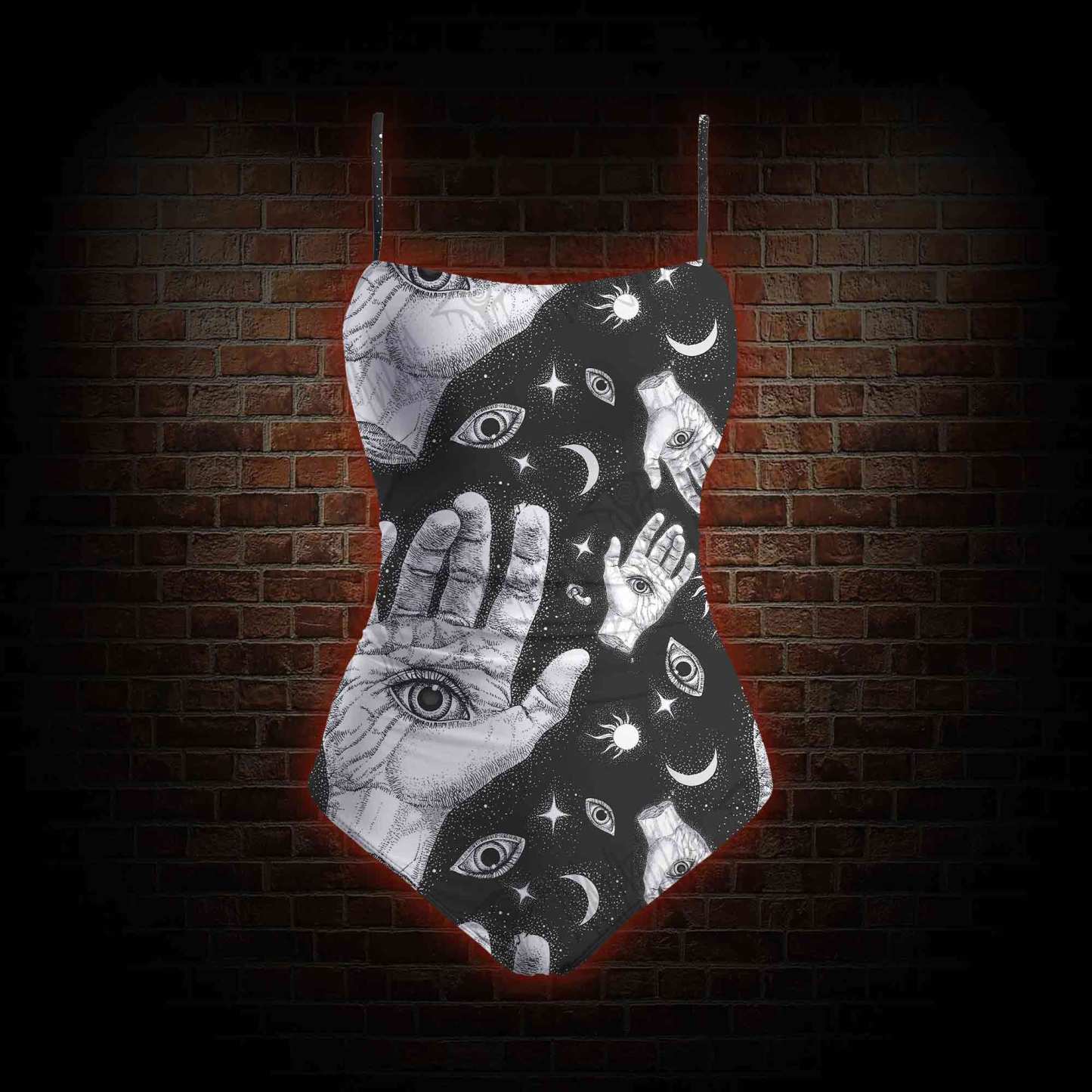 Mysterious Outer Space Slim-Strap Swimsuit