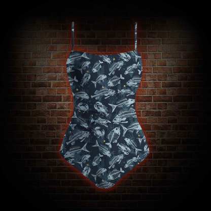 Fish Bones Slim-Strap Swimsuit