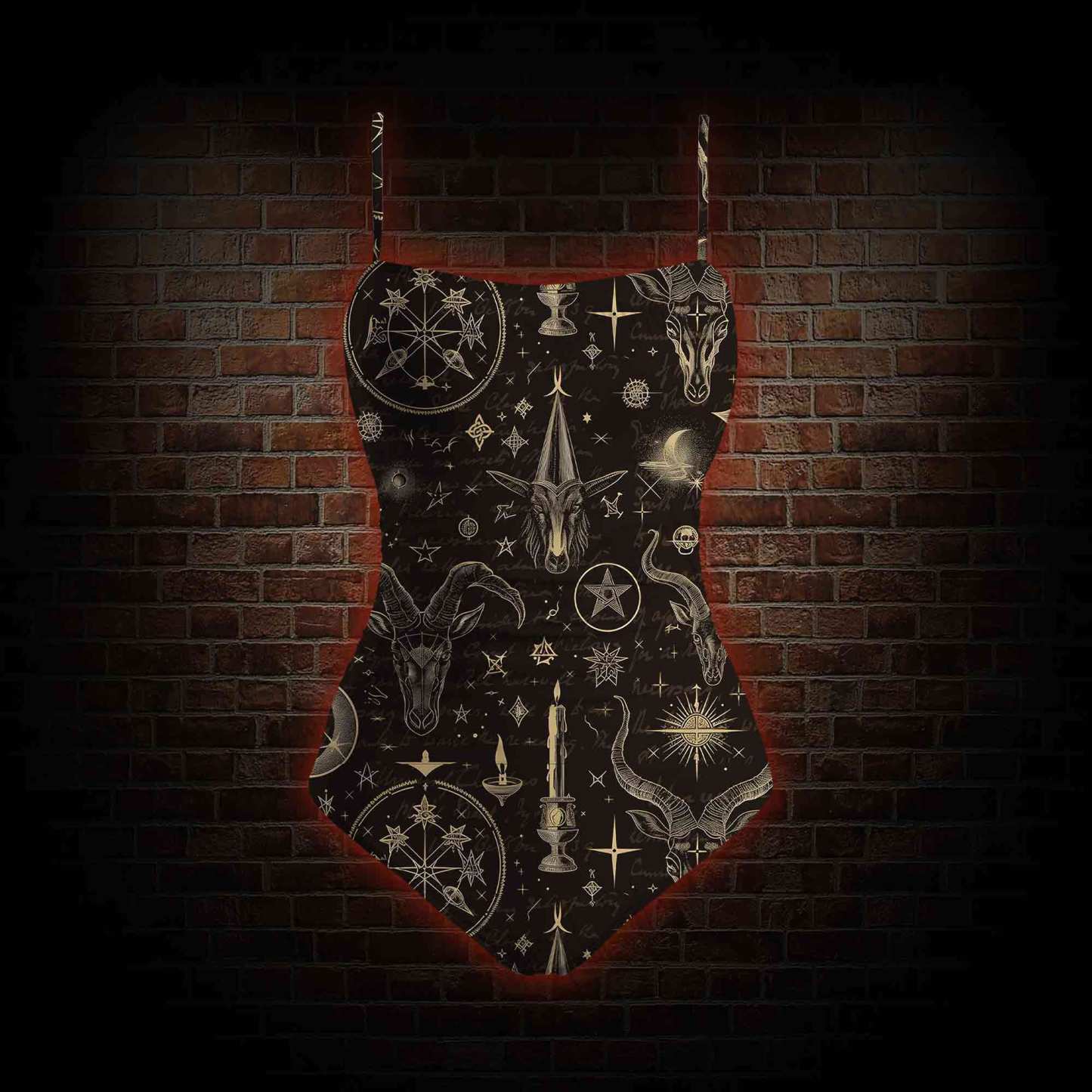 Baphomet Slim-Strap Swimsuit