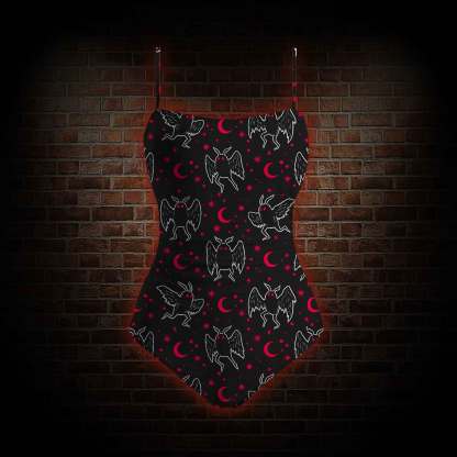 Mothman Night Slim-Strap Swimsuit