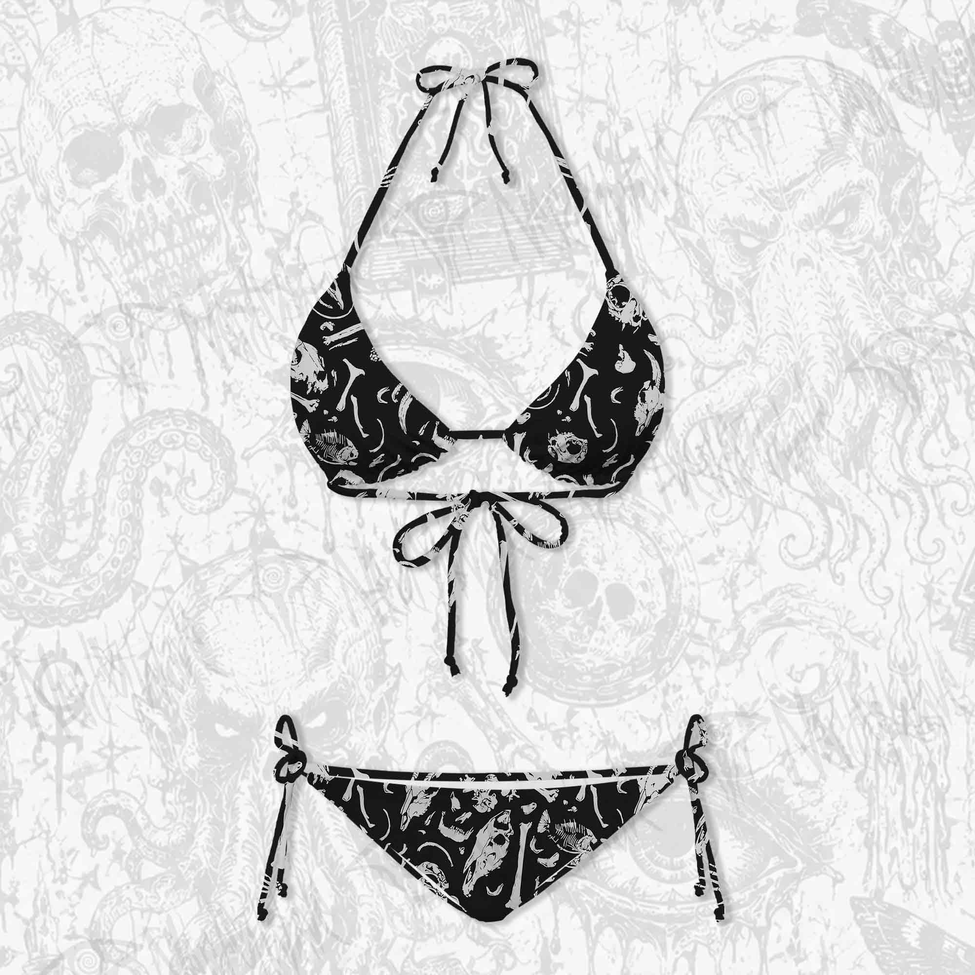 Dinosaur Fossils Women's Adjustable Tie-Strap Bikini