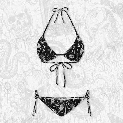 Dinosaur Fossils Women's Adjustable Tie-Strap Bikini
