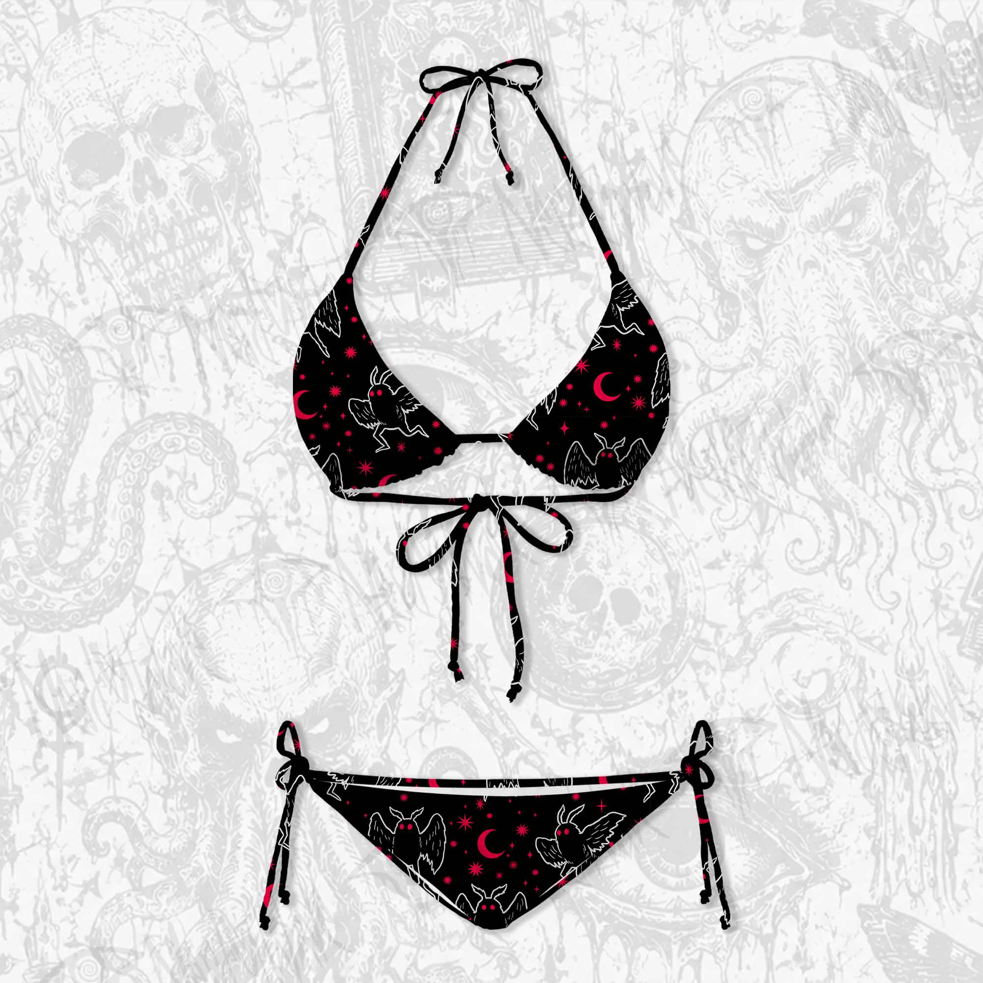 Mothman Night Women's Adjustable Tie-Strap Bikini