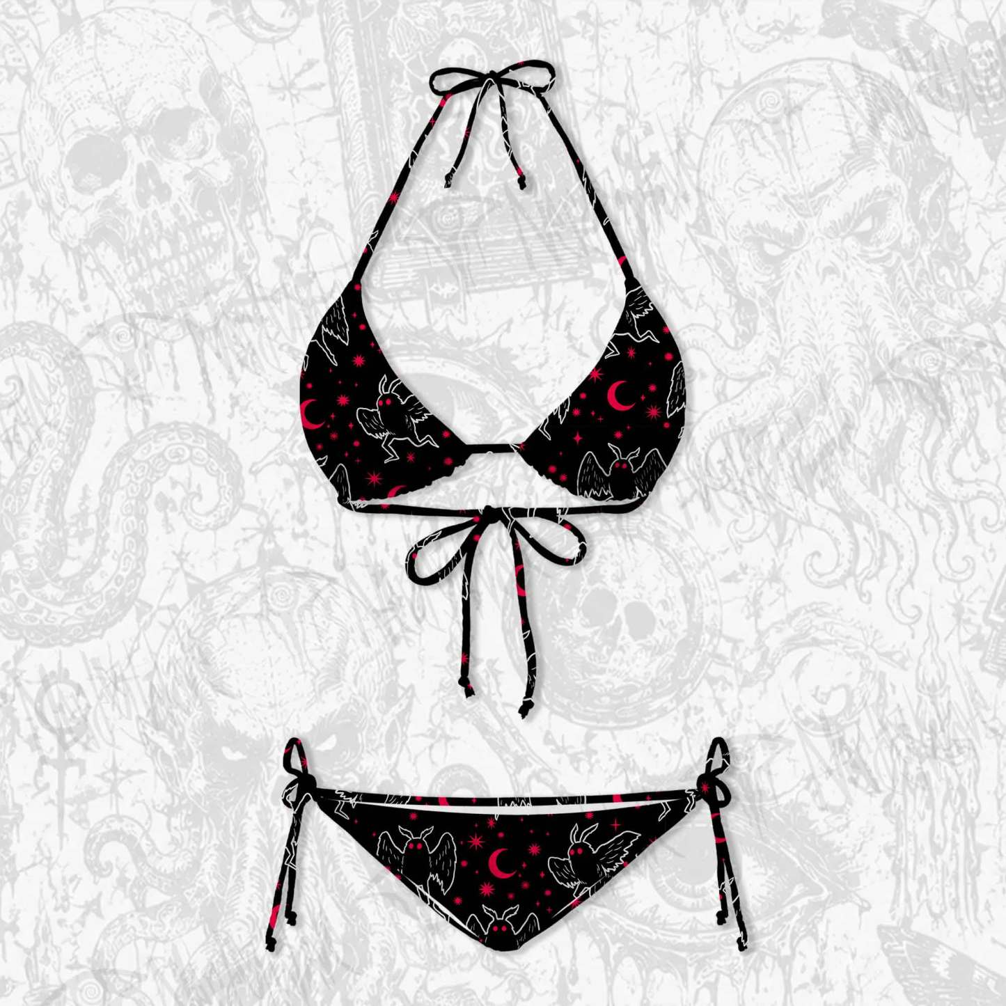 Mothman Night Women's Adjustable Tie-Strap Bikini