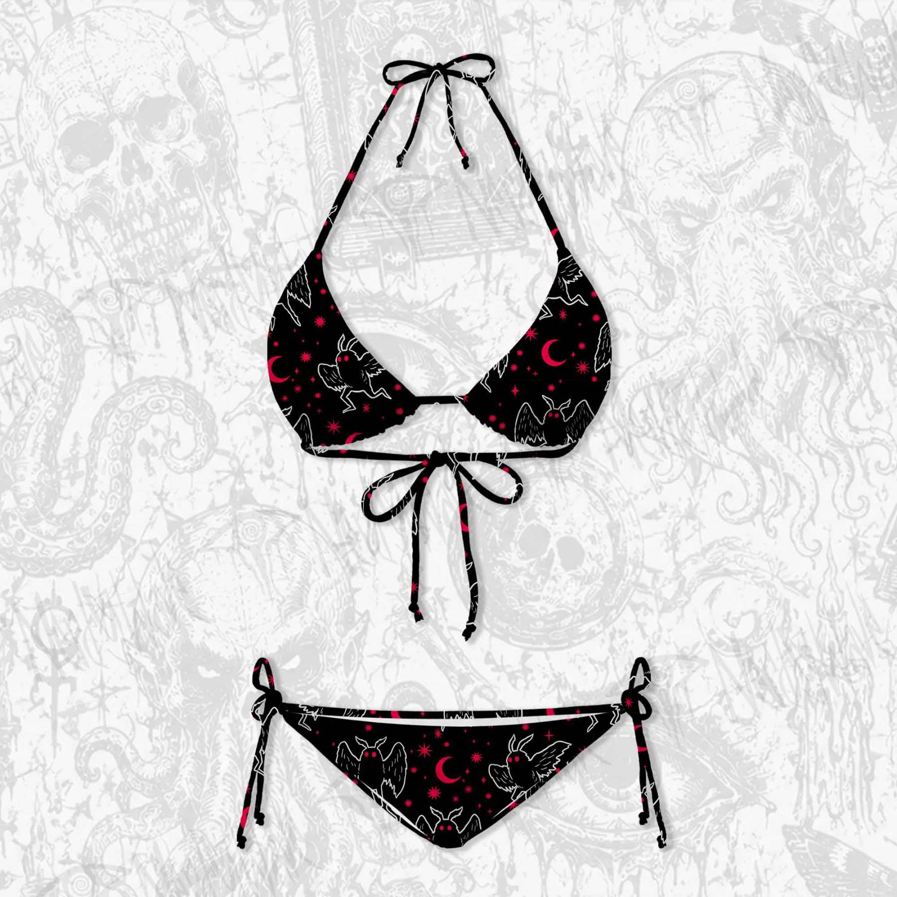 Mothman Night Women's Adjustable Tie-Strap Bikini