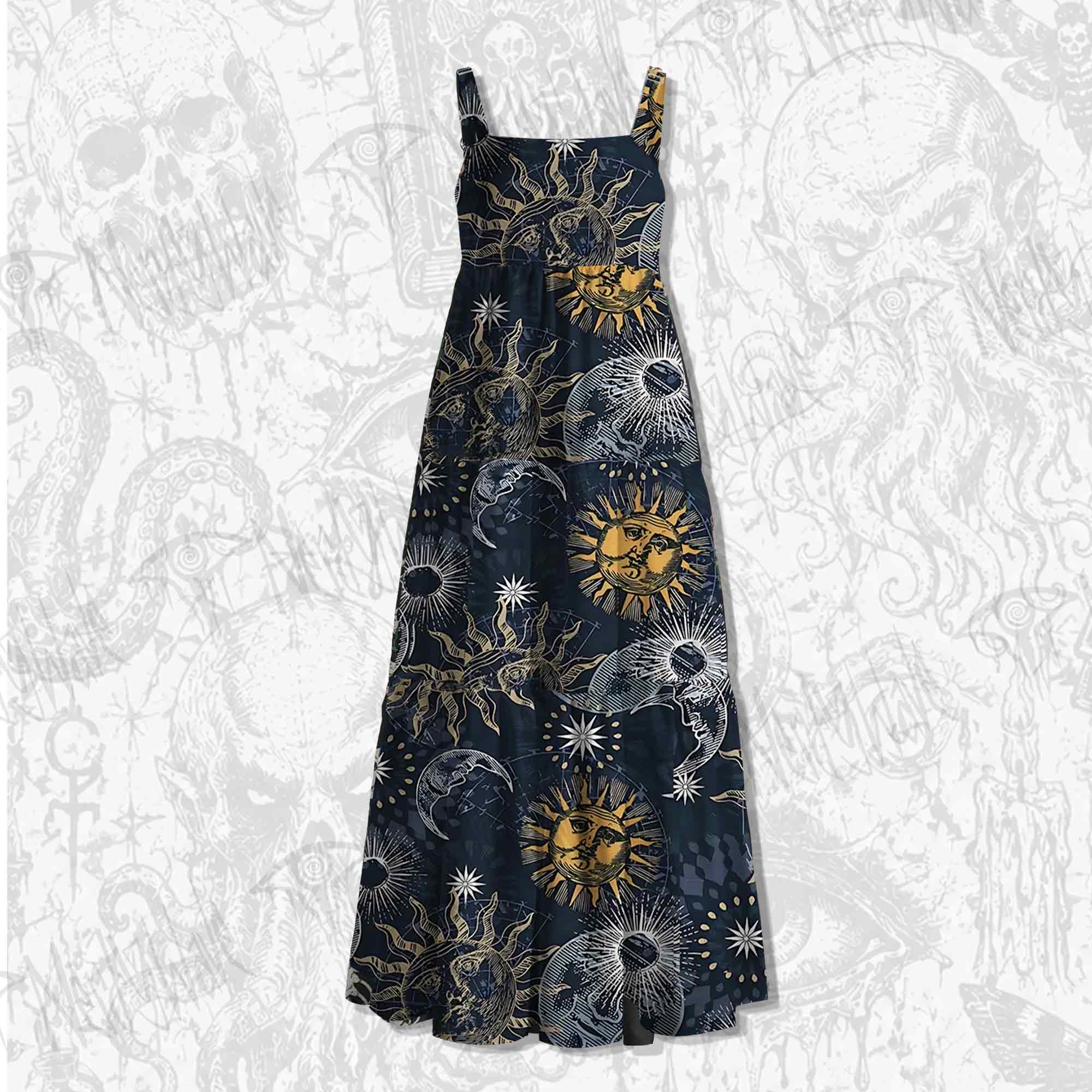Astrology Spaghetti Strap Long Dress